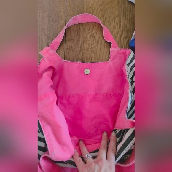 Victoria's Secret Tote Bag Canvas PINK rare vintage Travel Bag GREAT CONDITION!! - Picture 5 of 5